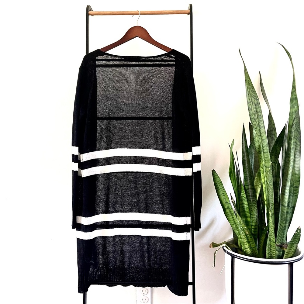Black and White Long Cardigan